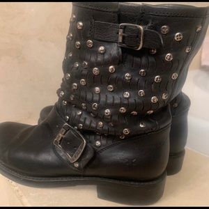 FRYE Jenna Cut Stud Short Moro Distressed Boots